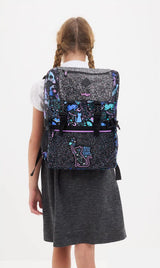 🐈⬛🌌 Smiggle “Wild Side Cat” Foldover Backpack | 22L