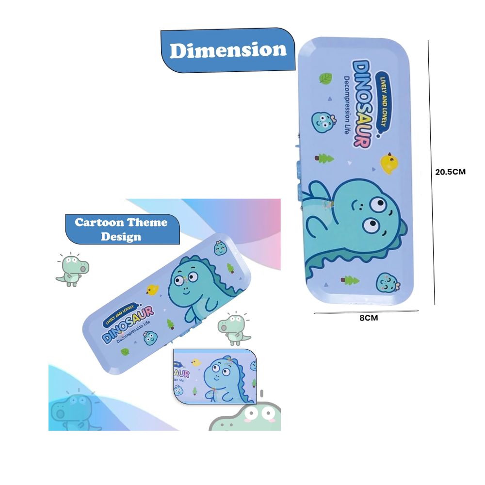 Cartoon Themed Kids Pencil Box – Elephant | Mermaid Cat | Dinosaur