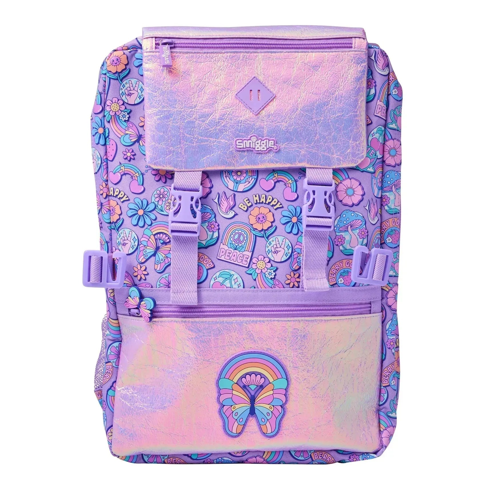 🦋 Smiggle Epic Adventures Foldover Attach Backpack – Butterfly Floral Edition | Ages 3+