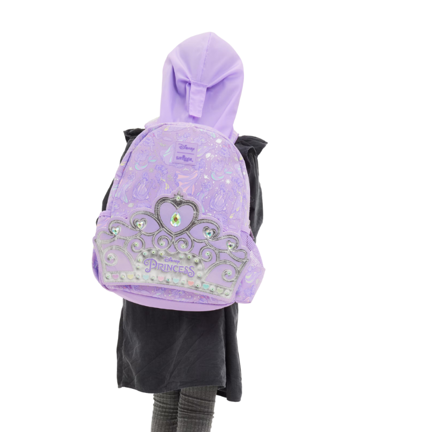 👑✨ Smiggle x Disney Junior Princess Hoodie Backpack – Lilac | Approx. 13.5L Capacity | 14.4 Inches | 3Y+