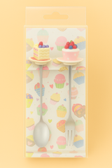 Cute Cupcake Handle Spoons – Set of 2 | Decorative Mini Dessert Spoons for Kids & Gifting