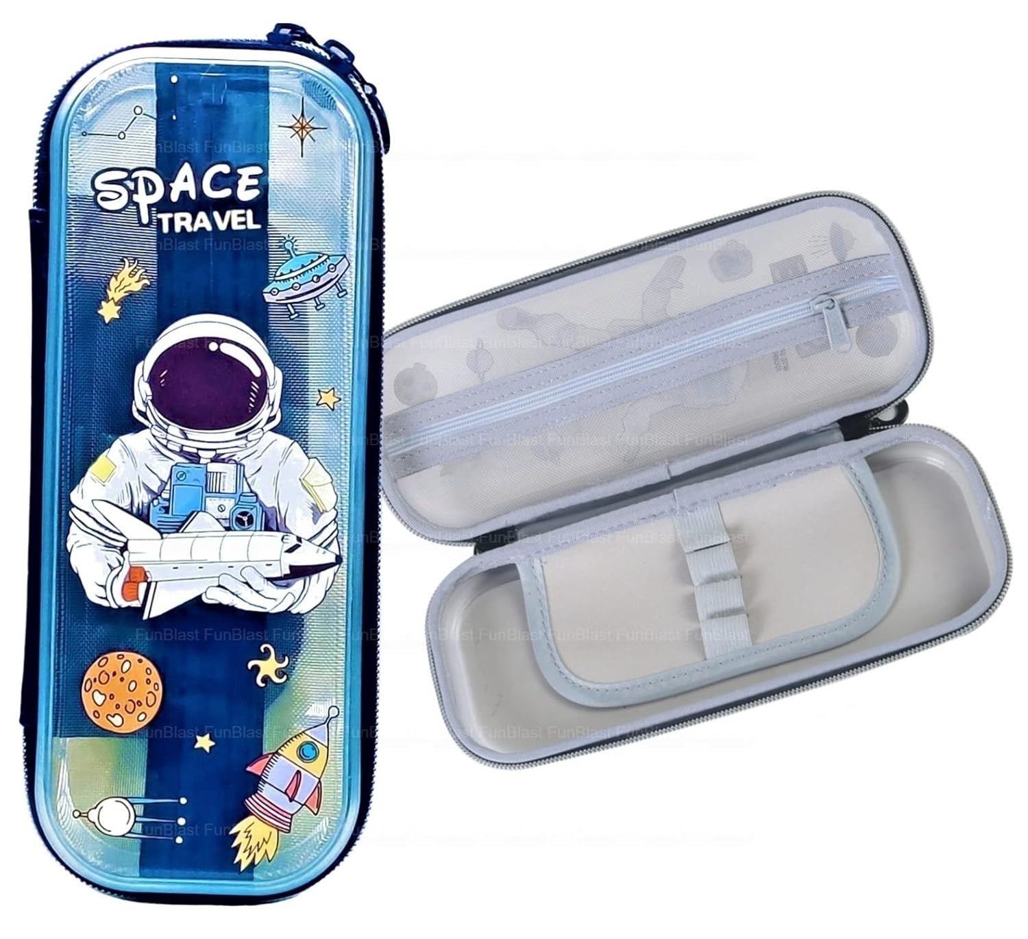 Space Travel Astronaut Pencil Case – Hard Shell Stationery Organizer for Kids & Students