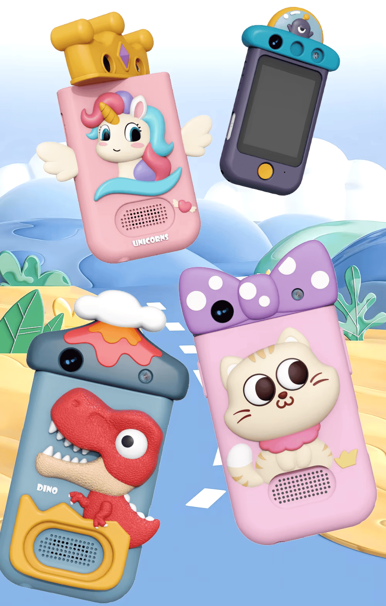 Kids Smartphone with 360° Rotating Camera – Cute Cat Design | Photo & Video Camera for Children