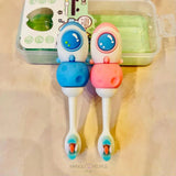 Pack of 2 – Rocket Theme Kids Toothbrush Set | Fun Space Design | Soft Bristles & Easy Grip