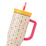 ColorDrop Floral Insulated Tumbler with Handle & Straw – 40oz 🌸🌼