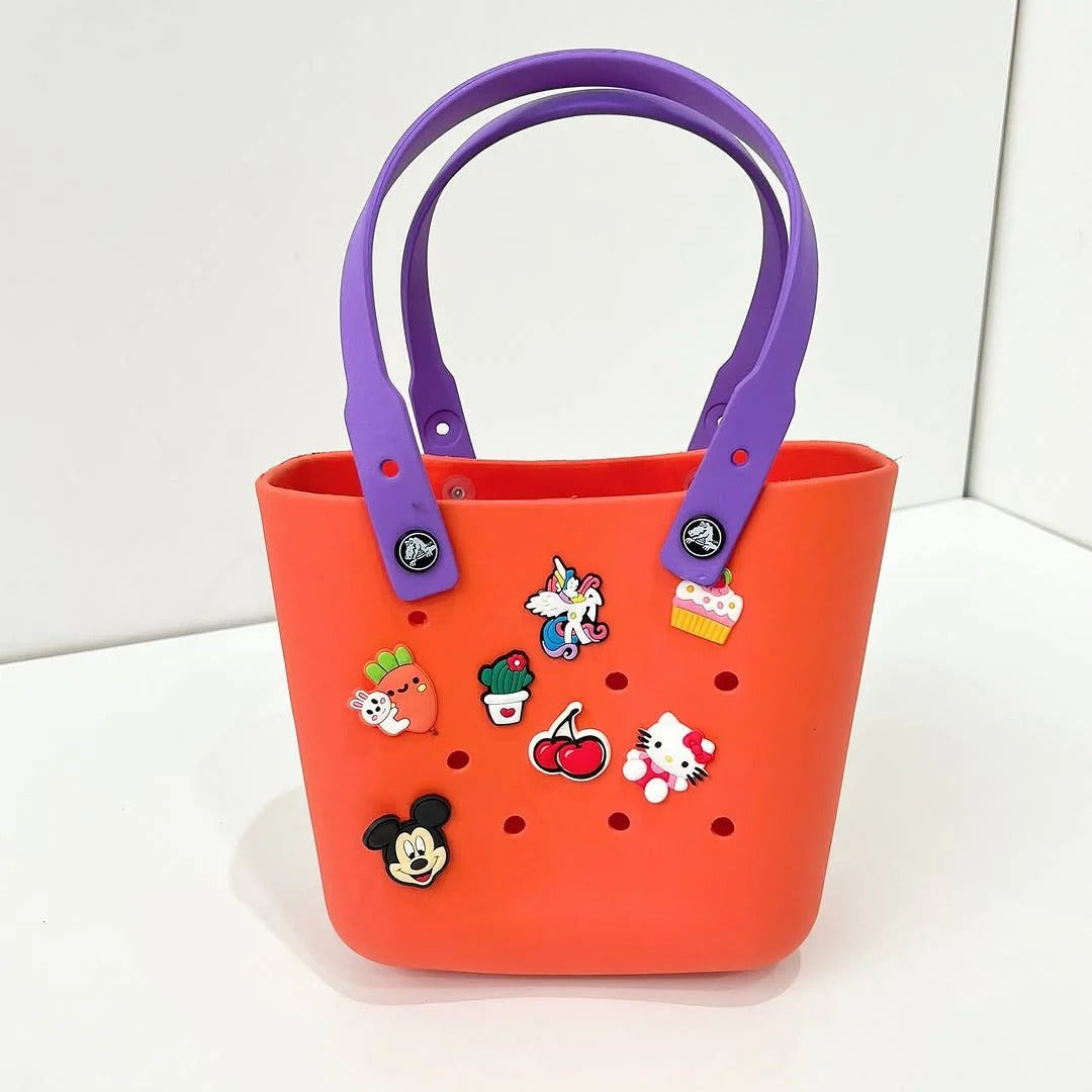 Crocs Medium Beach Bag – Stylish Silicone Tote with Charms