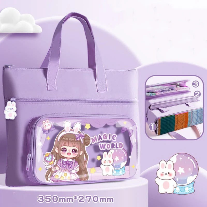 Multi-Purpose Shopping Bag with Handle Strap and Zipper Lock