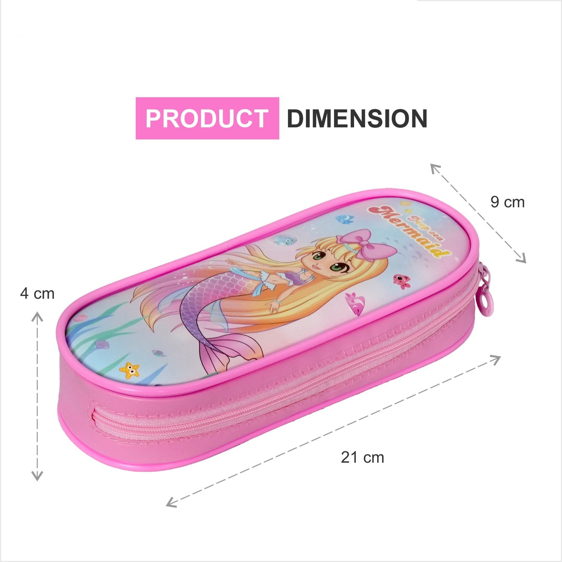 Colorful Kids Pencil Box with Cartoon Designs – Mermaid & Unicorn