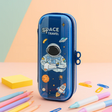Space Travel Astronaut Pencil Case – Hard Shell Stationery Organizer for Kids & Students