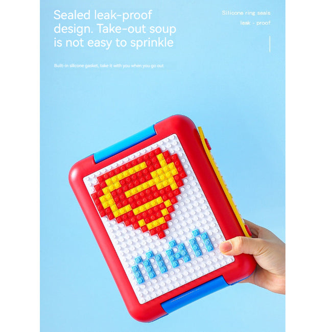 Blocks Design Lunch Box – 800ml | Red & Yellow Color