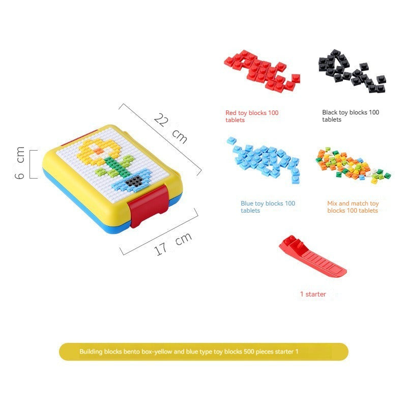Blocks Design Lunch Box – 800ml | Red & Yellow Color