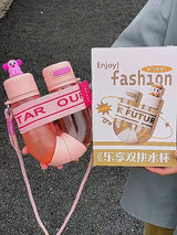 U-Shaped Dual Detachable Compartment Sports Water Bottle - 800ml(400ml each) - Pack of 1