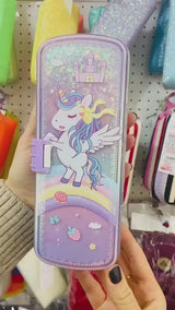 "Cute Glitter Lock Pencil Cases – Unicorn, Princess & Astronaut Designs"