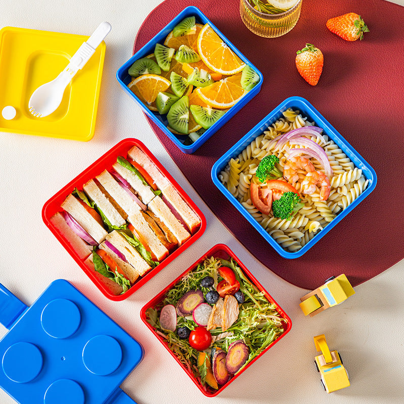 Lego Double Layer Decker Lunch Box | Blue Color-1500ml | Stackable, Leak-Proof Bento for Kids & Travel