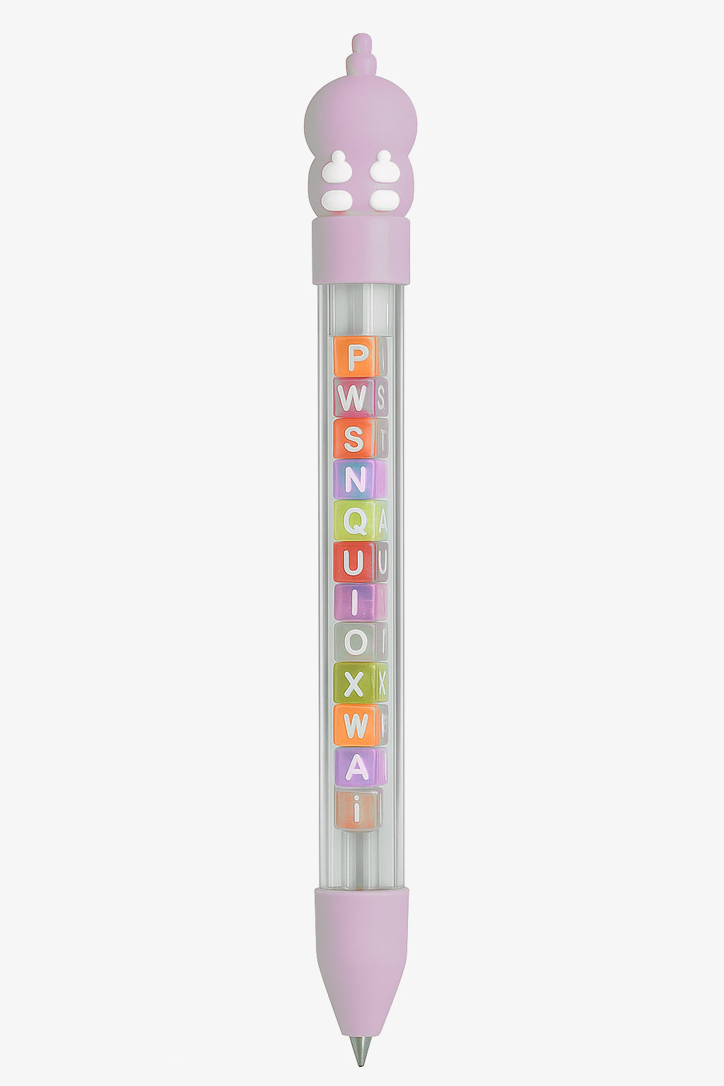 Pack of 5 Cute Alphabet Bead Gel Pens for Kids | 0.7mm Smooth Writing | Multicolor Ink with Animal Caps