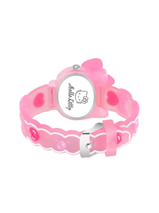 Girls Printed Dial & Straps Analogue Watch - Pink Kitty