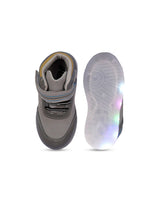 Kids' Grey LED Sneakers with Velcro Strap
