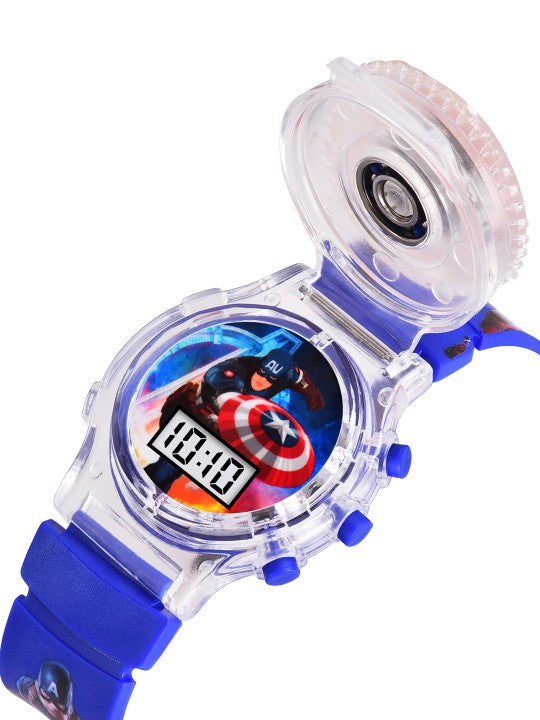 Kids Captain America Printed Multi Function Digital Watch Blue Colour