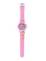 Girls Printed Dial & Rubber Strap Analogue Watch - Pink Barbie Kids