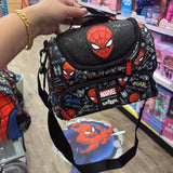 Smiggle Stylish Kids Lunch Box Bag | Double Layer, Insulated & Leakproof Tiffin for Boys & Girls | Cartoon Printed Lunch Carrier (Spiderman, Barbie, Hello Kitty, Marvel, Minecraft, Unicorn)