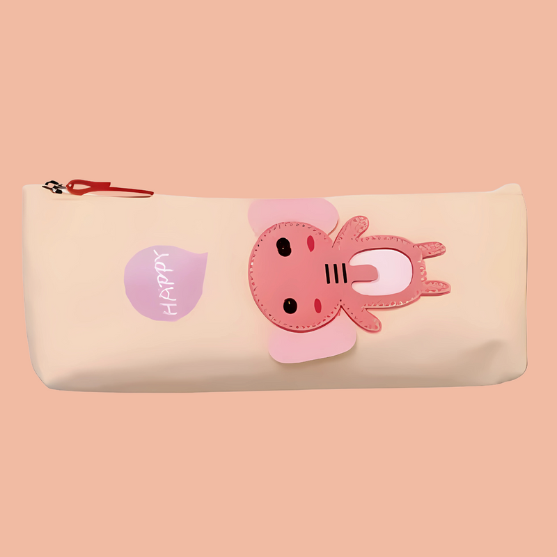 Cute Elephant Printed Zipper Pouch For Kids