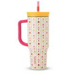 ColorDrop Floral Insulated Tumbler with Handle & Straw – 40oz 🌸🌼