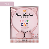 Cute Cat Ear Headphones with LED Lights & Tangle-Free Cord for Kids