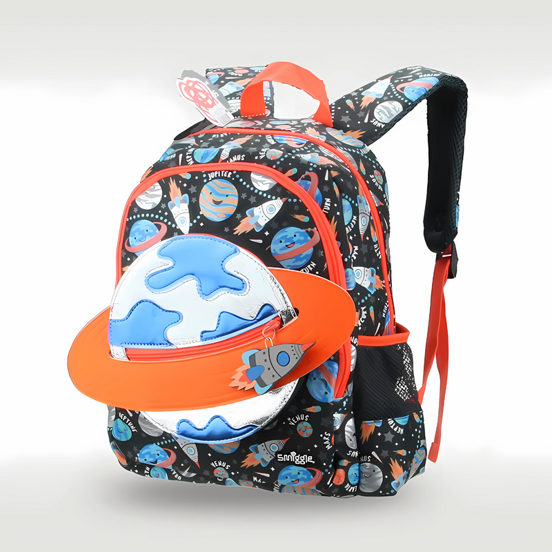 3D Design Backpack with Front Pocket for Kids- Planet Theme