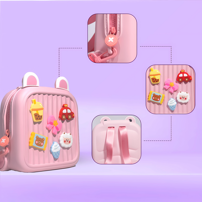 Toddler Mini Cute Backpack with DIY Cute Cartoon Animal For Preschool Kids