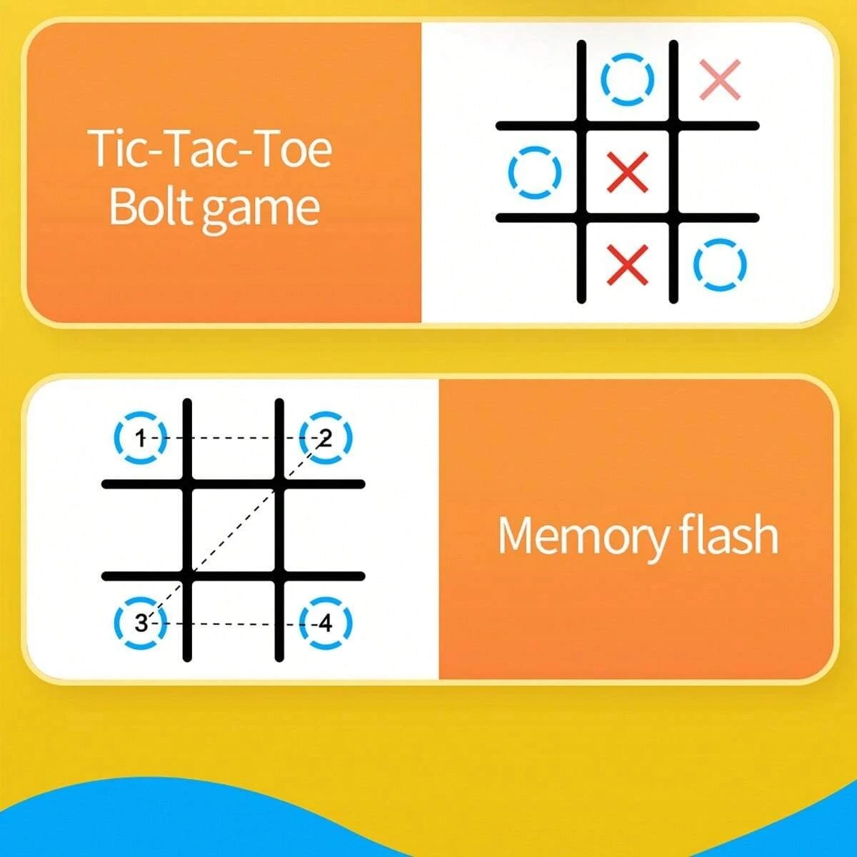 🎮 4-in-1 Electronic Tic Tac Toe Bolt Game – Portable Handheld Puzzle Console 🎉