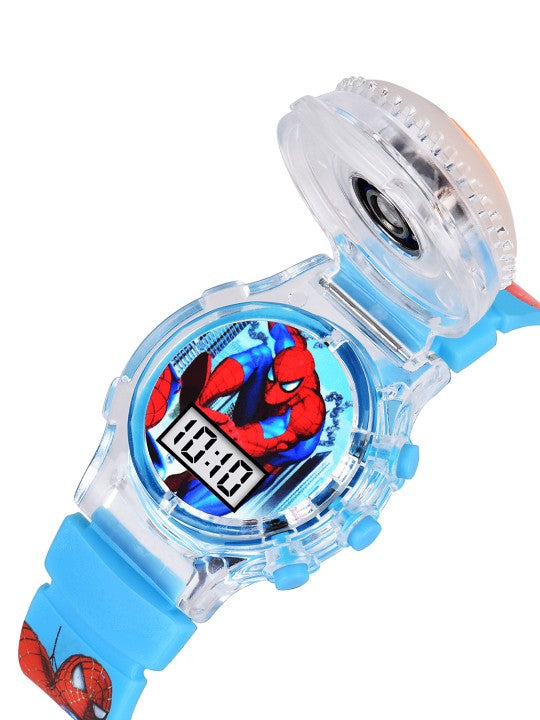 Kids Dial & Straps Analogue Multi Function Watch Spiderman Sky Blue