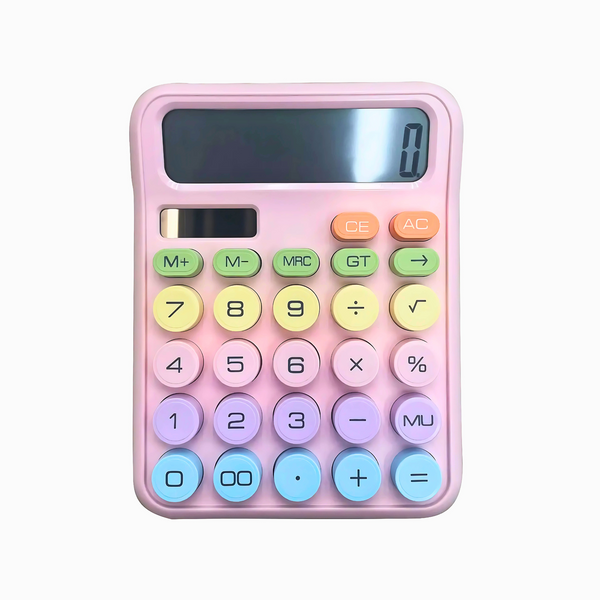 12-Digit Electronic Calculator – Large LCD Display & Big Round Buttons