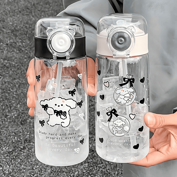 Cute Cartoon Printed Kids Water Bottle – 600ml - Pack of 1