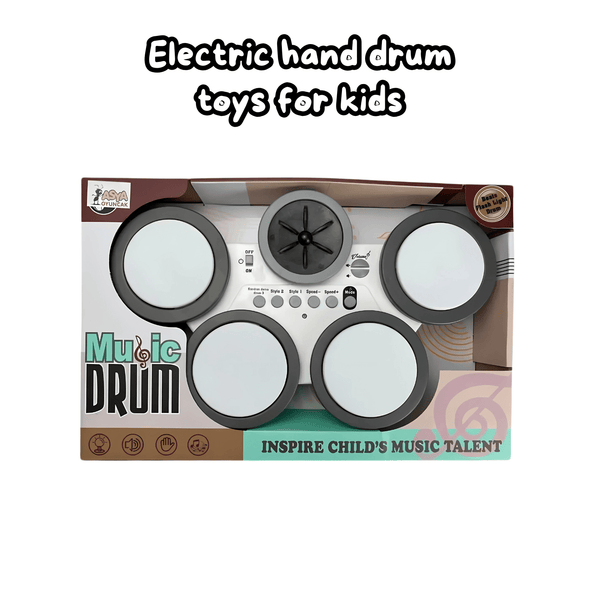 Early education electric hand drum musical instrument toys - White Colour