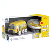 Baby RC Soft Sponge Remote Control School Bus Educational Steering Wheel Baby Cloth Car Toy With Light And Music