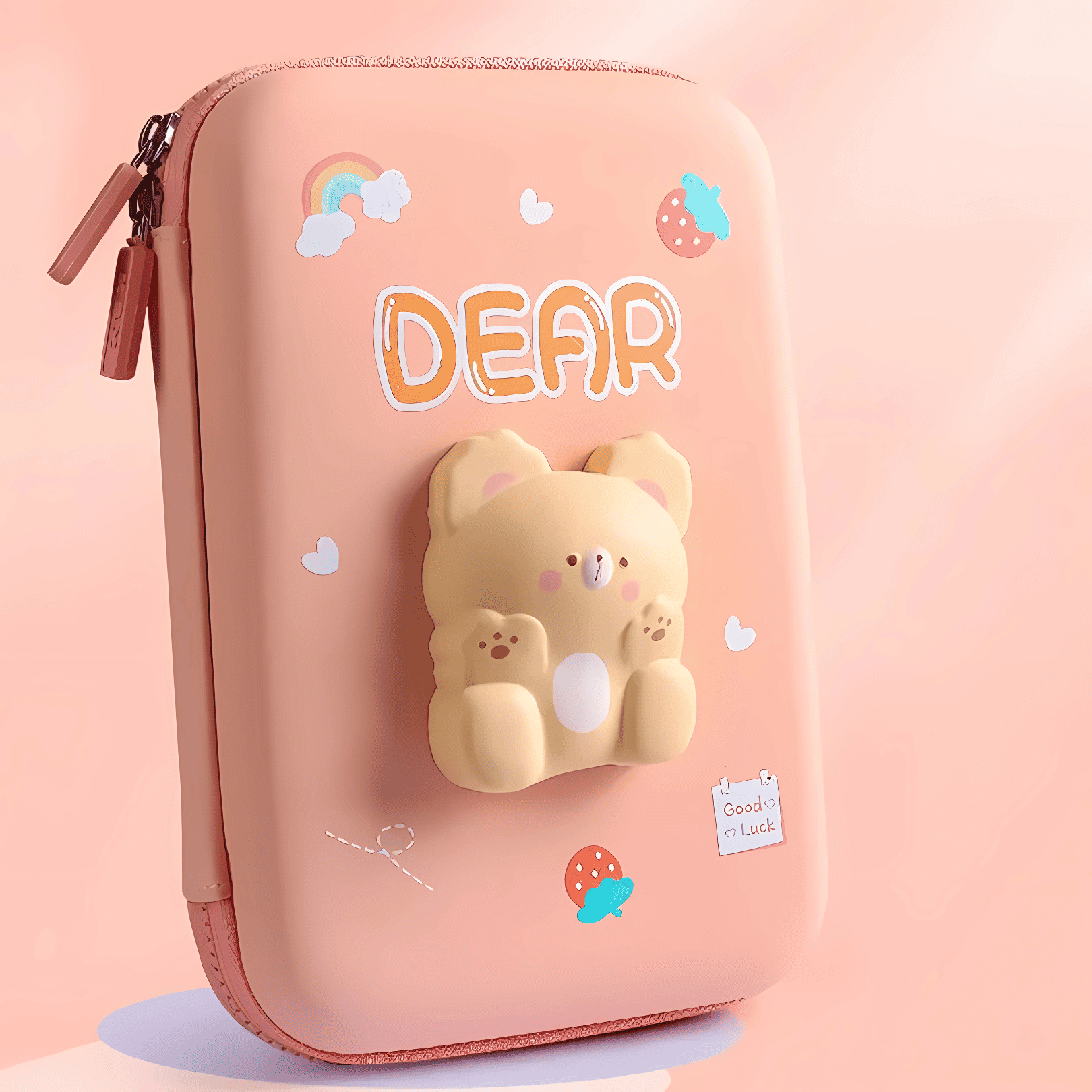 3D Cartoon Face Pencil Case For Kids in size of Large & Small (Pack of 1)