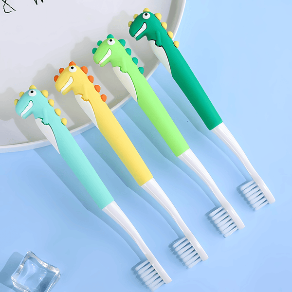 Dinosaur-Themed Kids Toothbrush - Ultra Soft Bristles (Pack of 2)