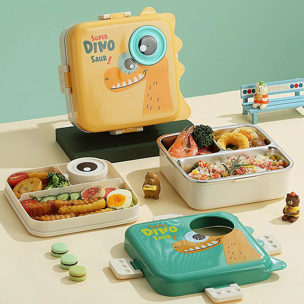 Dino Double Decker Kids Lunch Box – Leak-Proof, BPA-Free & Fun!