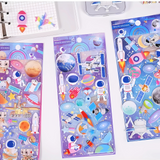 3D Puffy Space Themed Stickers for Kids