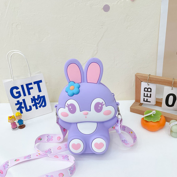 Cute Little Bunny Zipper Sling Bag for Girls - Perfect Gift for Kids