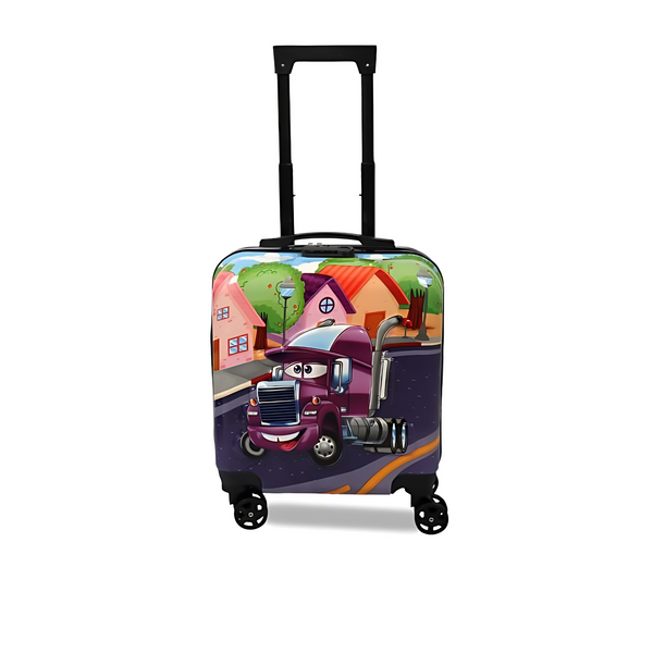 Trendy Kids Truck Cartoon Printed Hard-Sided Cabin Trolley Bag