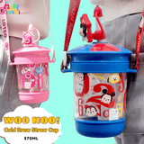 Cold Brew Straw and Stirrer Cup – Cartoon Water Bottle - Pack of 1