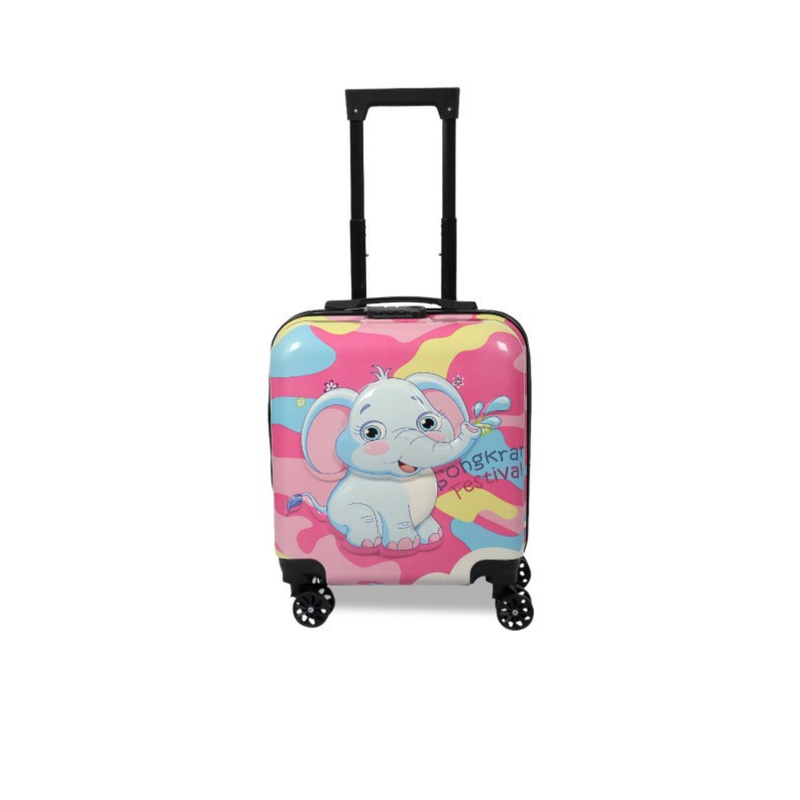 Trendy Elephant Printed Hard-Sided Cabin Trolley Bag