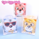 Cute Tiger Money Saving Piggy Bank with Lock For Kids