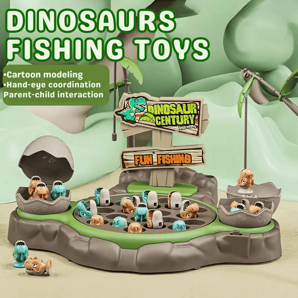 Electric Rotation Cartoon Dinosaur Fishing Toy Board Game