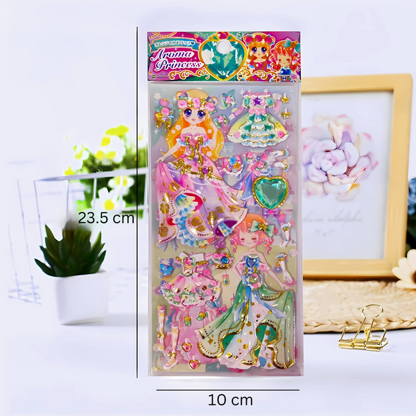 DIY 3D Kawaii Princess Dress-Up Stickers Set For Girls