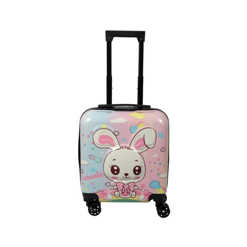 Trendy Kids Rabbit Printed Hard-Sided Trolley Bag