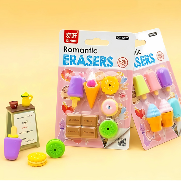 Ice-Cream Theme Erasers Set for Kids