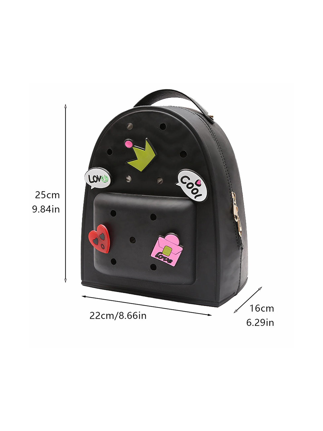 Silicone Jelly Mini Backpack – Small Size | Lightweight, Waterproof Bag for Women, Boys & Girls | Pool, Beach, Gym Use | Customizable with Charms | Easy to Clean (Black)