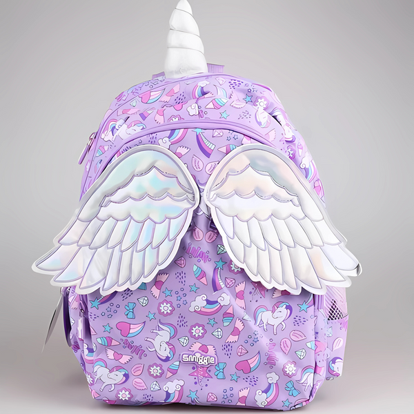 3D Design Backpack with Front Pocket for Kids-Unicorn Wings